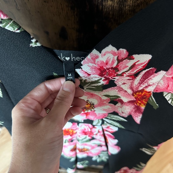 Black Floral Dress - Picture 3 of 3